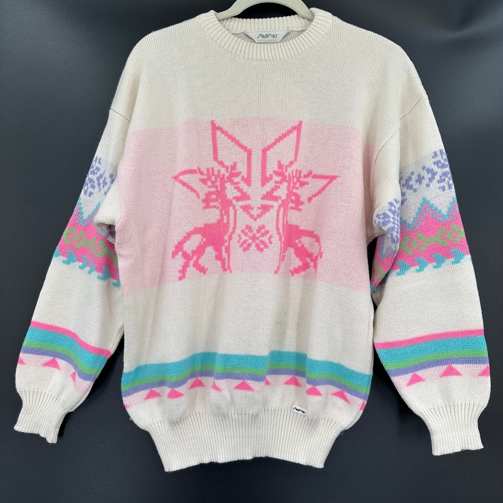 Vintage Steffner Wool Blend Ski Sweater Austrian Nordic Austrian 42/US12